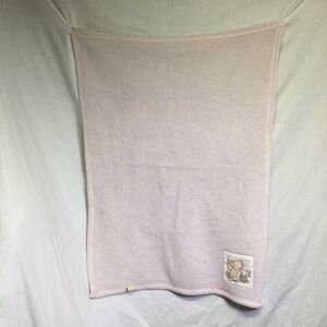 Disney Vintage Soft Pink Baby Blanket Winnie Pooh Piglet Patch